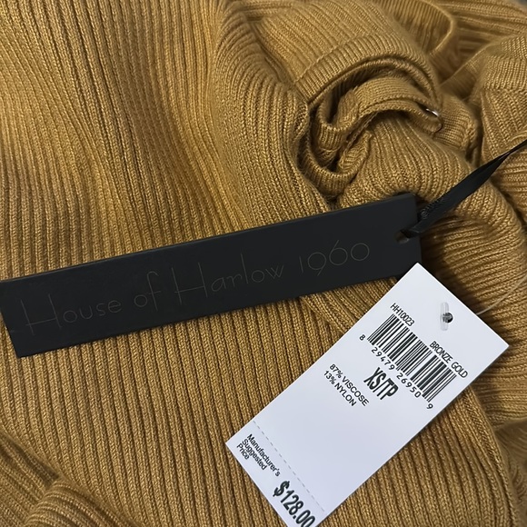 House of Harlow 1960 Bronze Gold Ribbed Bodycon Dress - Picture 6 of 8